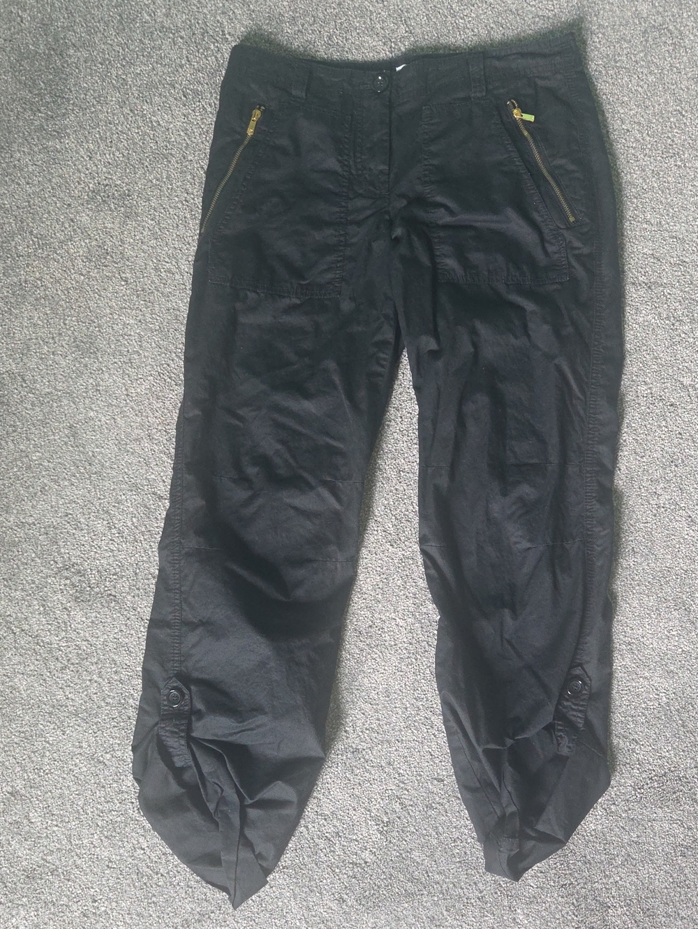 Michael Kors Black Casual Pants with Gold Zippers